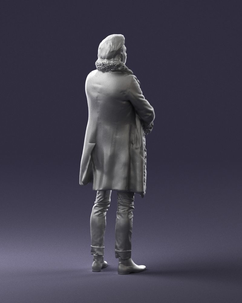 000331 Man Holding a Small Dog 0106 3D model_17