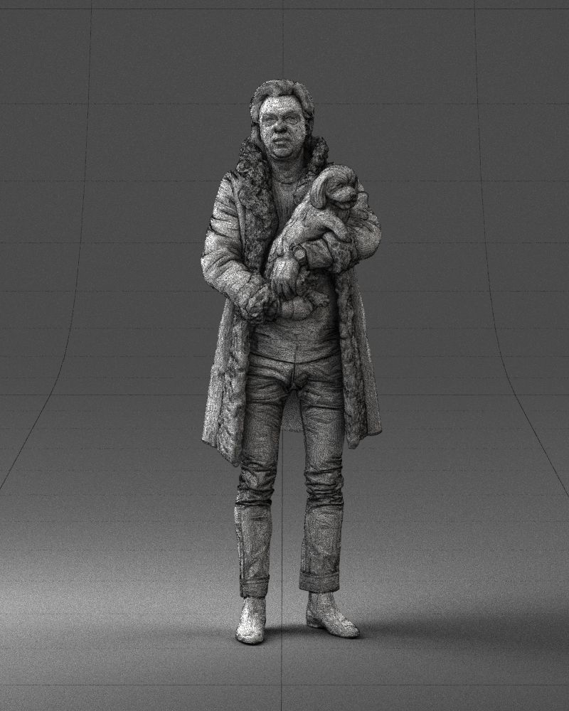 000331 Man Holding a Small Dog 0106 3D model_39