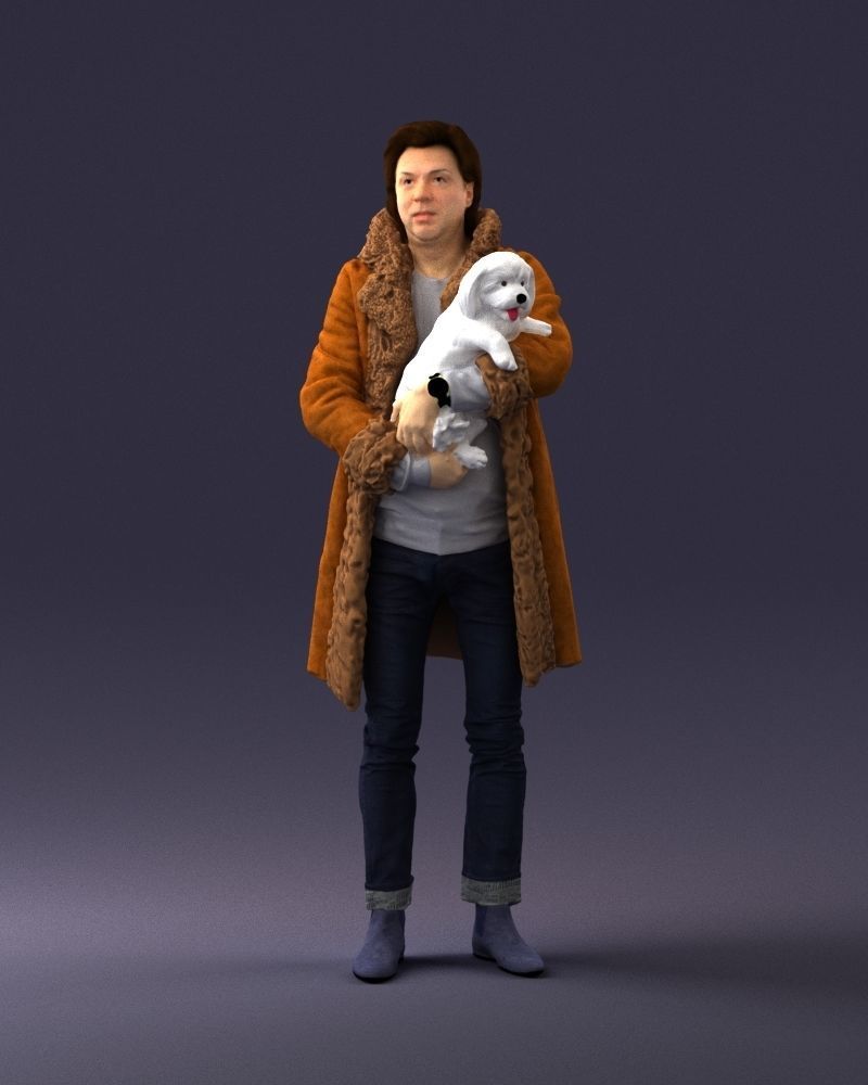 000331 Man Holding a Small Dog 0106 3D model_34