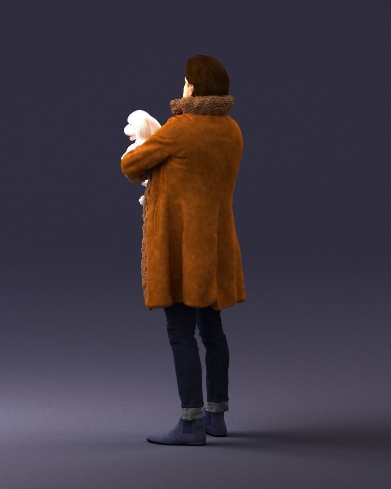 000331 Man Holding a Small Dog 0106 3D model_22