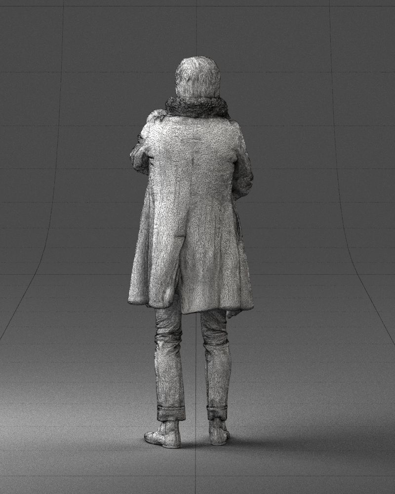 000331 Man Holding a Small Dog 0106 3D model_21