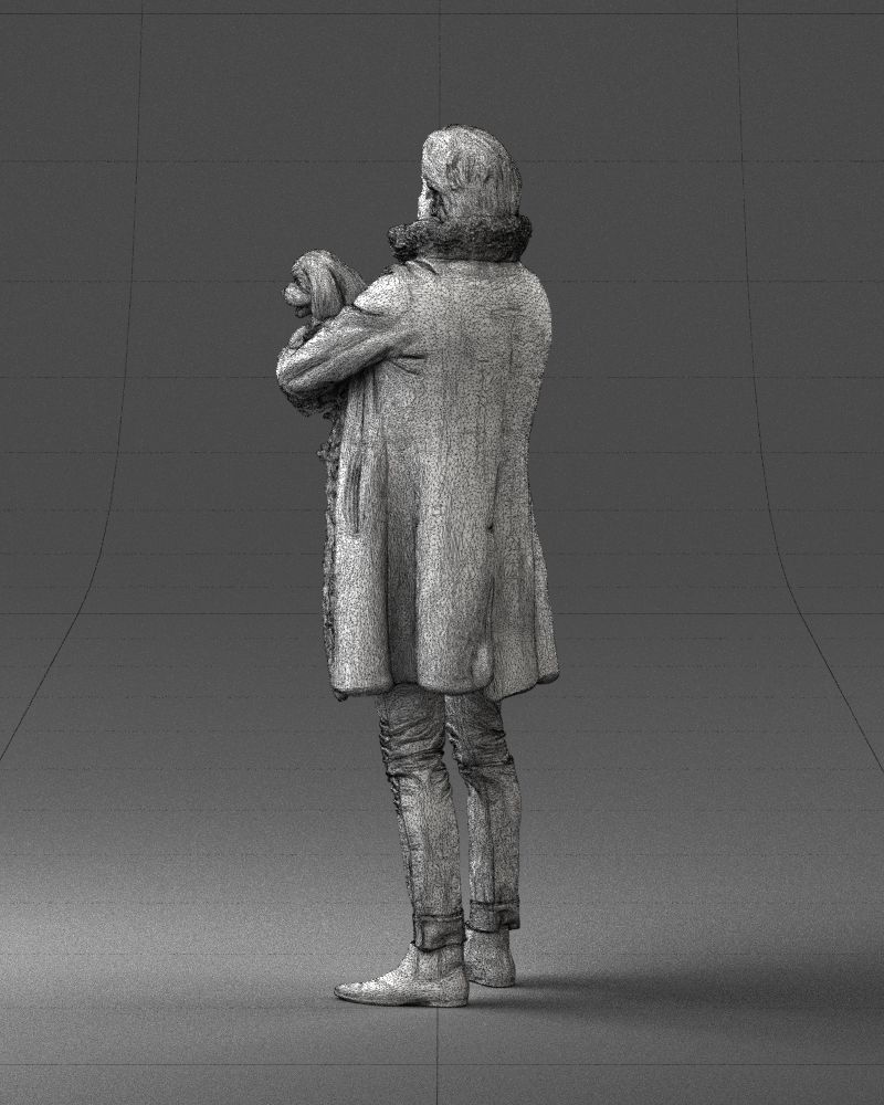 000331 Man Holding a Small Dog 0106 3D model_24