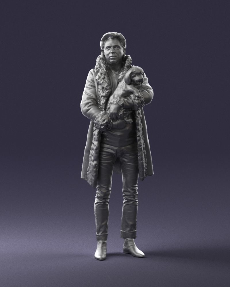 000331 Man Holding a Small Dog 0106 3D model_38