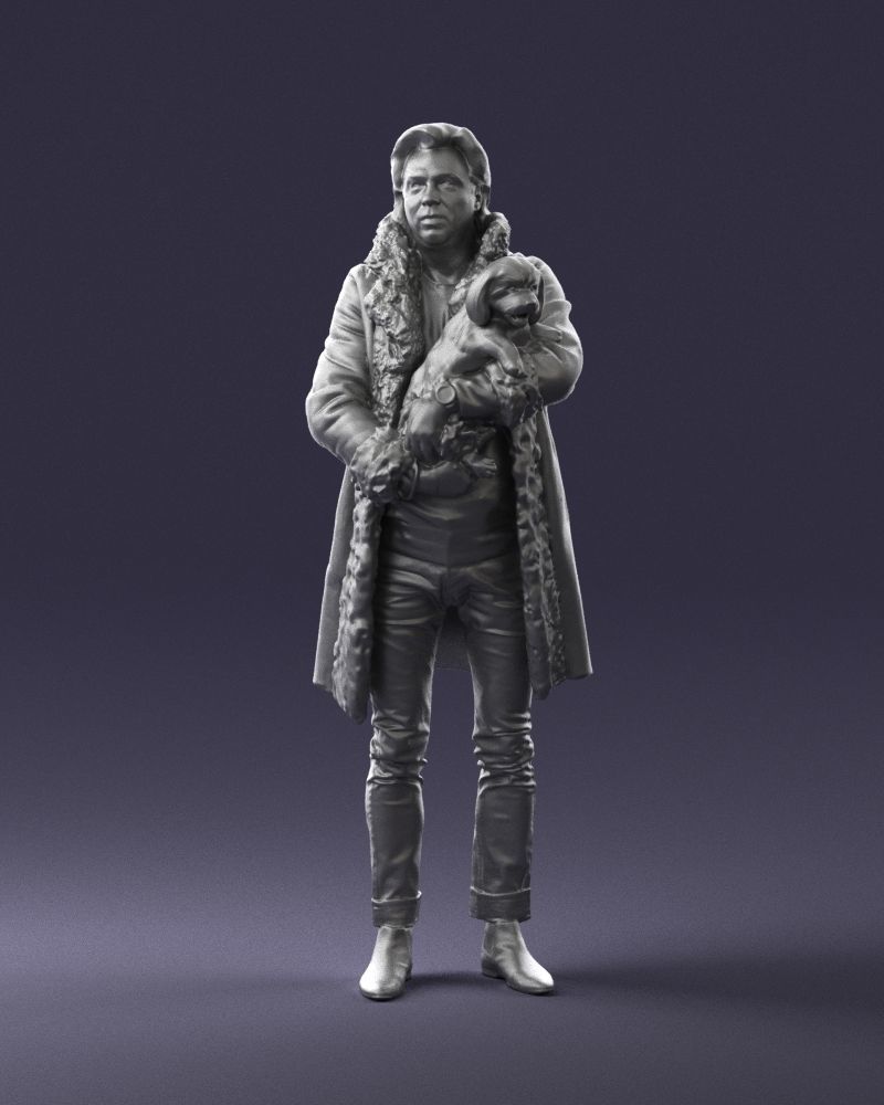 000331 Man Holding a Small Dog 0106 3D model_35