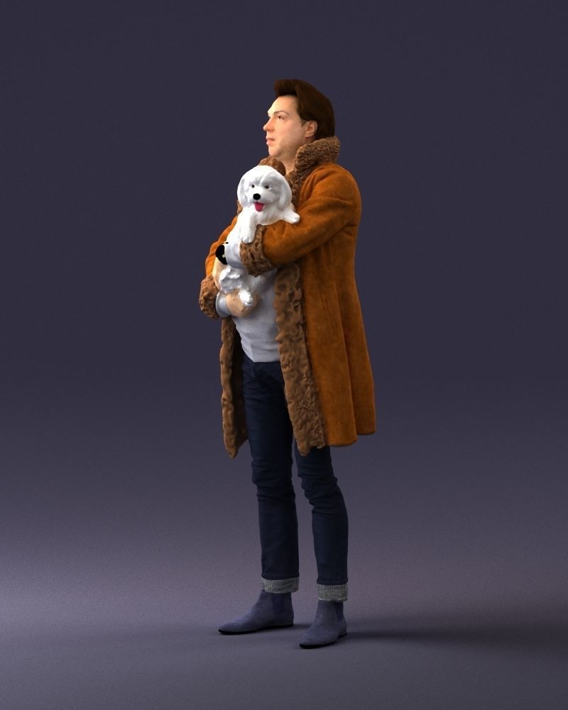 000331 Man Holding a Small Dog 0106 3D model_28
