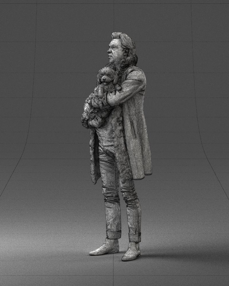 000331 Man Holding a Small Dog 0106 3D model_30