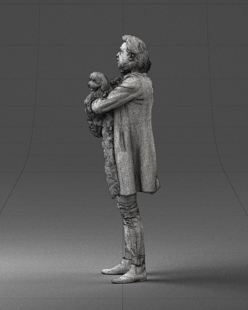 000331 Man Holding a Small Dog 0106 3D model_27
