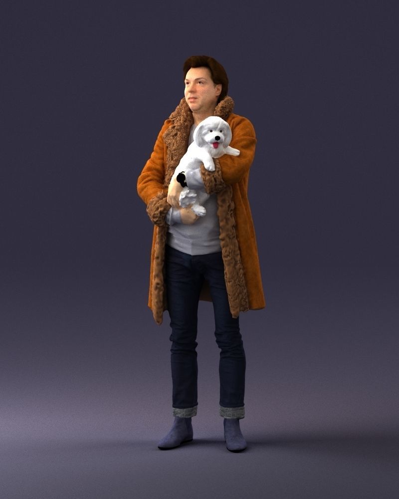 000331 Man Holding a Small Dog 0106 3D model_31