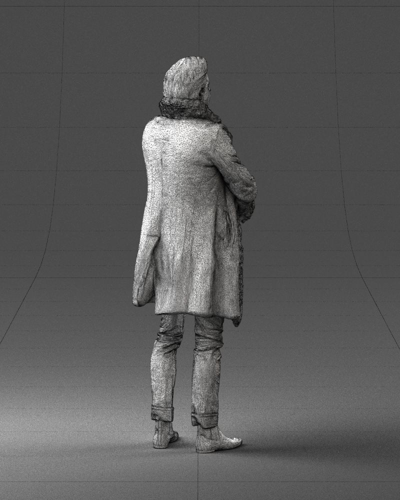 000331 Man Holding a Small Dog 0106 3D model_18