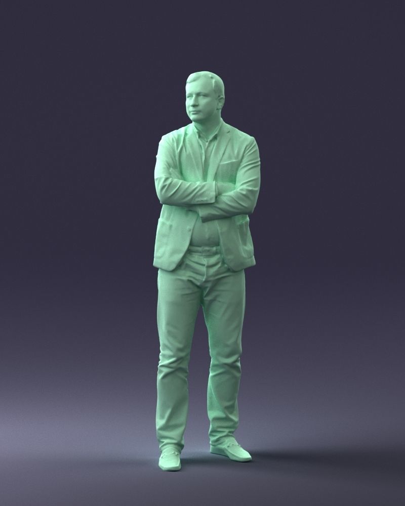 000131 Confident Man in Casual Business Attire 3D model_1
