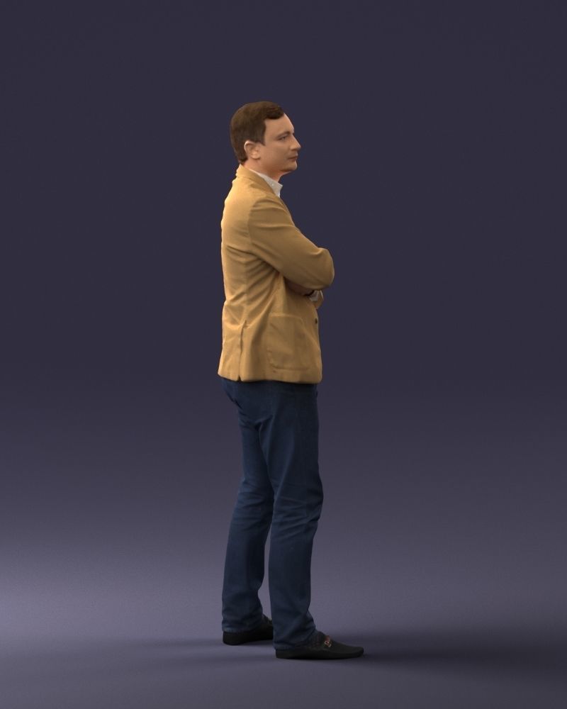 000131 Confident Man in Casual Business Attire 3D model_12