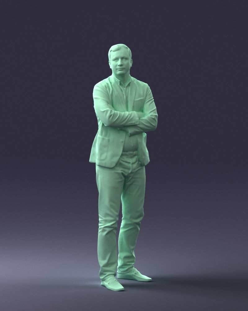 000131 Confident Man in Casual Business Attire 3D model_7