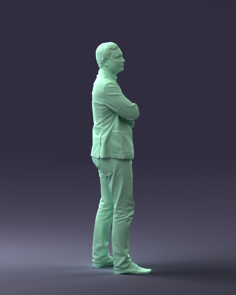 000131 Confident Man in Casual Business Attire 3D model_13