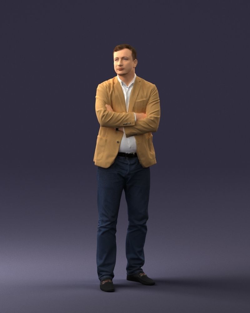 000131 Confident Man in Casual Business Attire 3D model_3