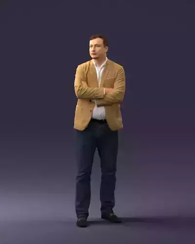 000131 Confident Man in Casual Business Attire