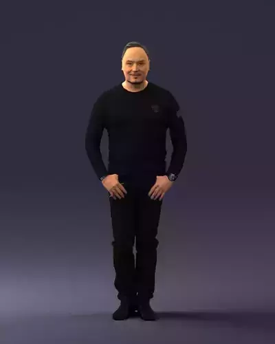Man in black clothes 0185 3D Print Ready 3D print model