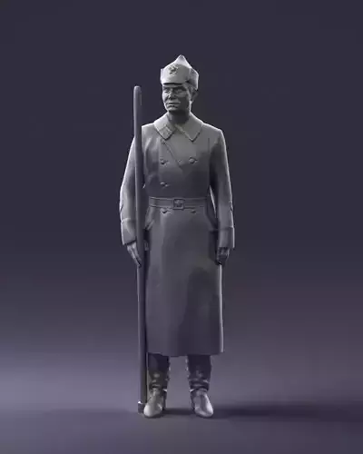 000105 Soviet Guard Soldier Historical Character 0116 3dp