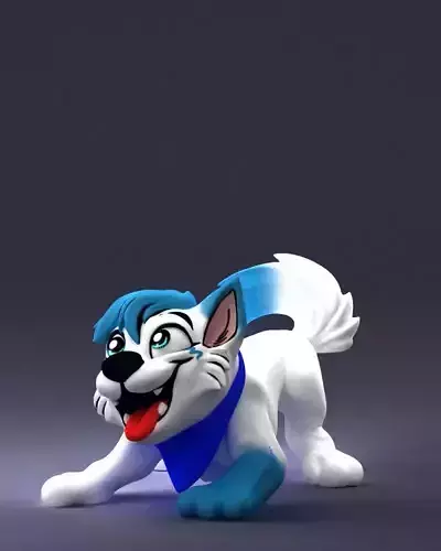 000099 Playful Cartoon Dog 1223 3D model
