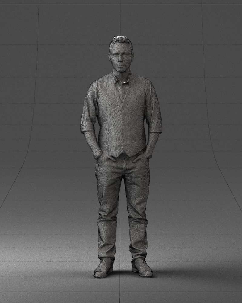 Man in a shirt and vest 0203 3D model_5