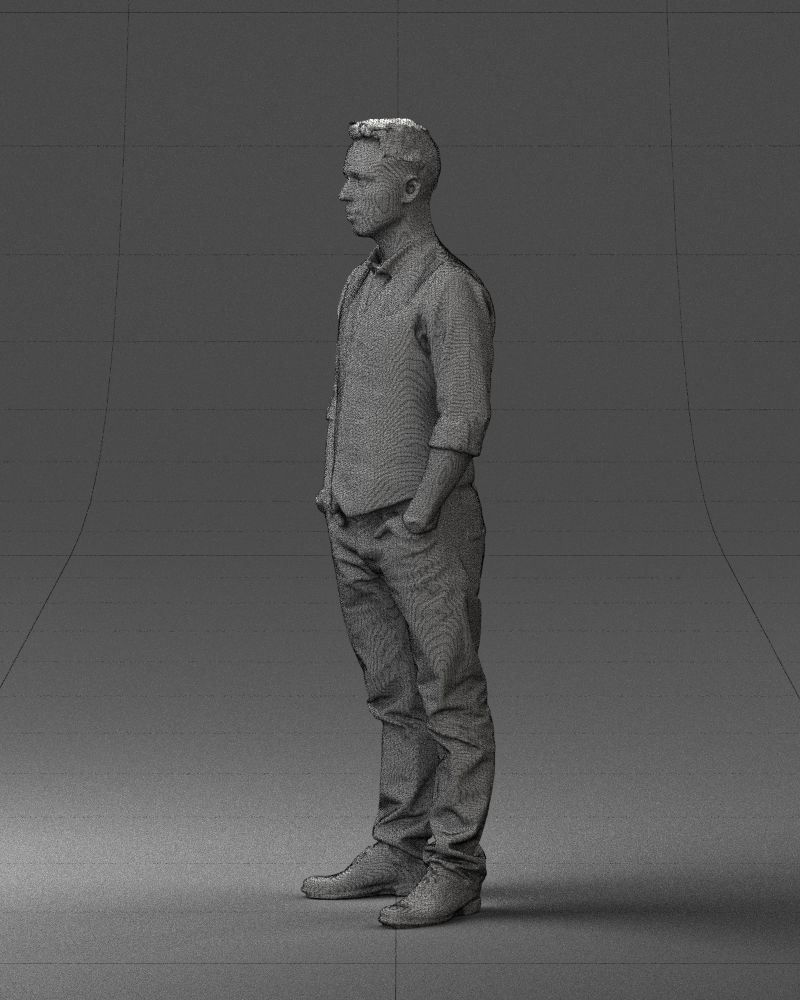 Man in a shirt and vest 0203 3D model_29