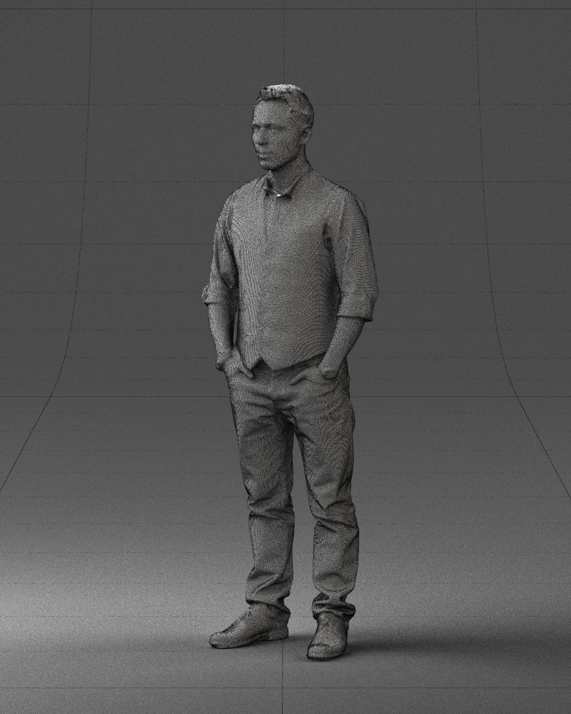 Man in a shirt and vest 0203 3D model_32