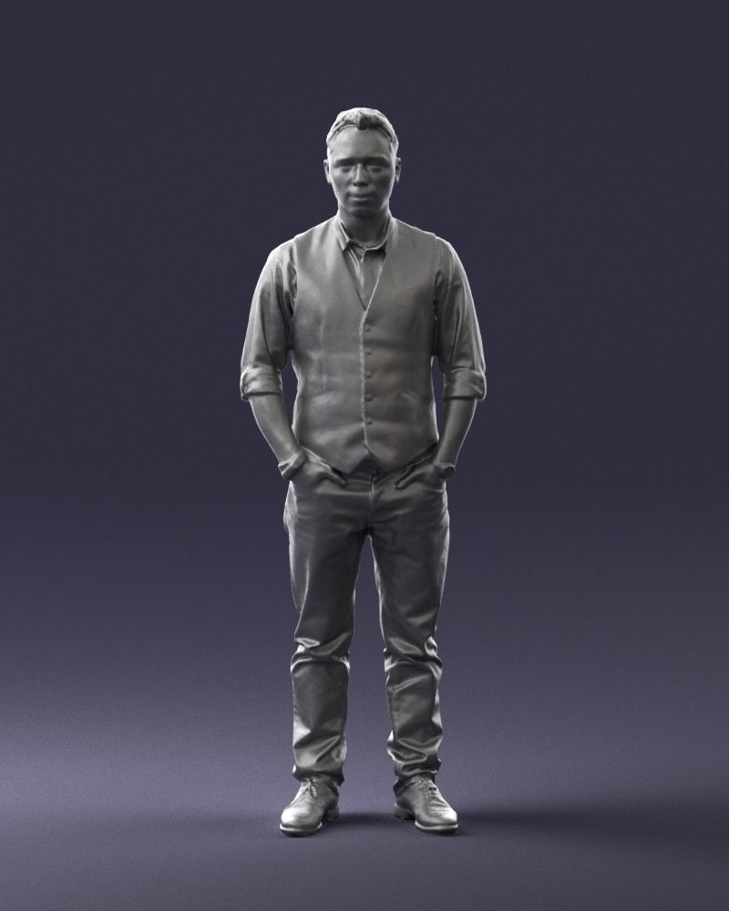 Man in a shirt and vest 0203 3D model_4