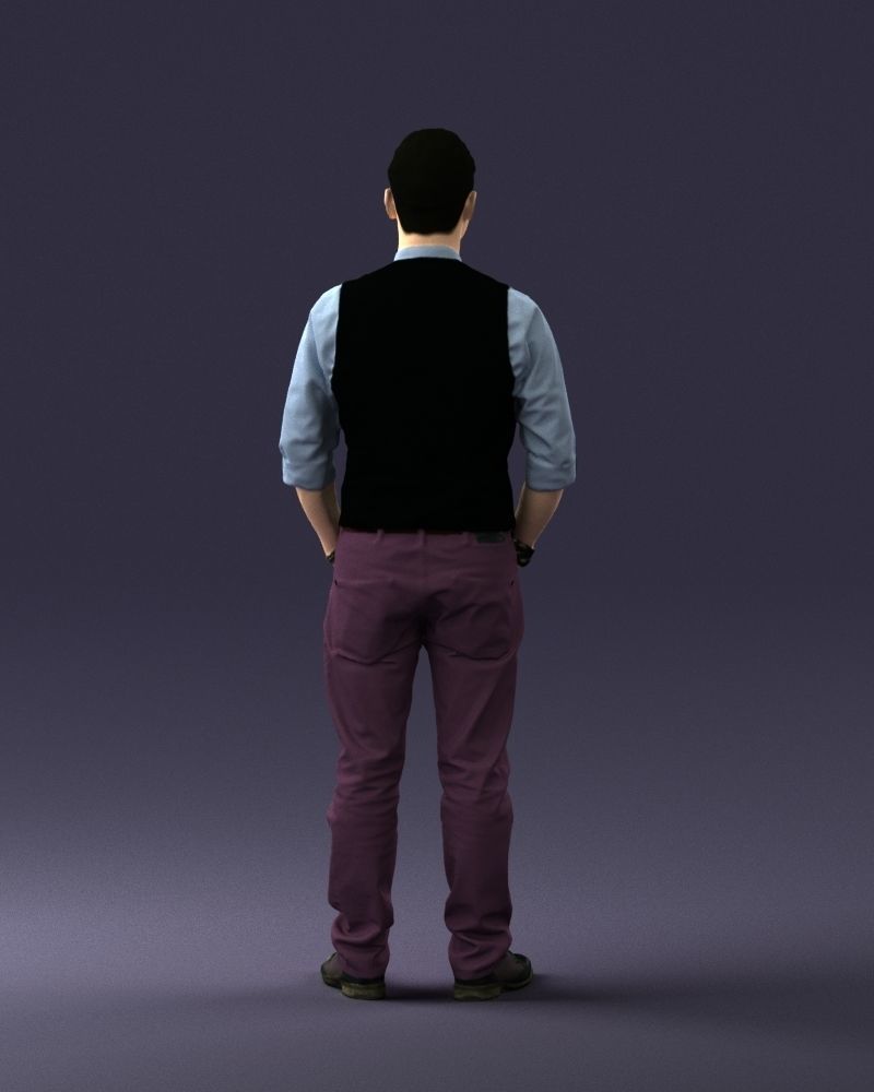 Man in a shirt and vest 0203 3D model_18