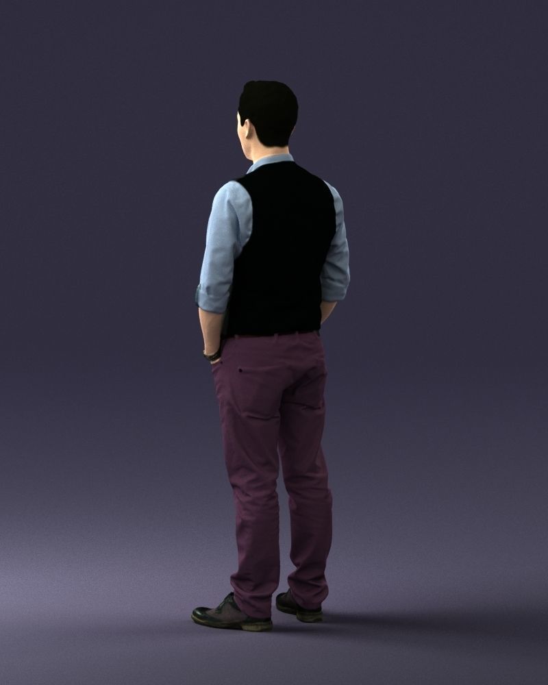 Man in a shirt and vest 0203 3D model_21