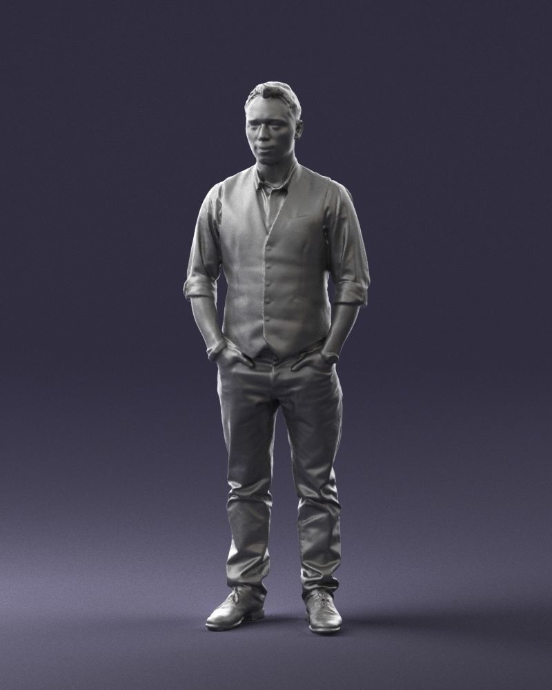 Man in a shirt and vest 0203 3D model_34