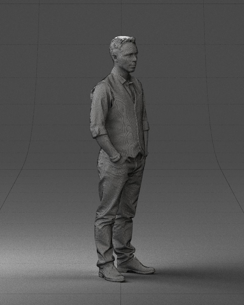 Man in a shirt and vest 0203 3D model_11