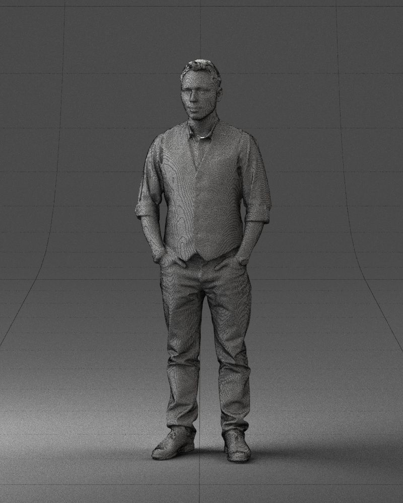 Man in a shirt and vest 0203 3D model_35