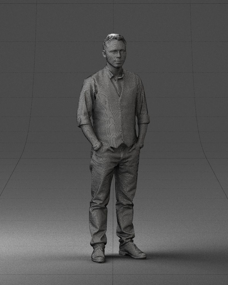 Man in a shirt and vest 0203 3D model_8