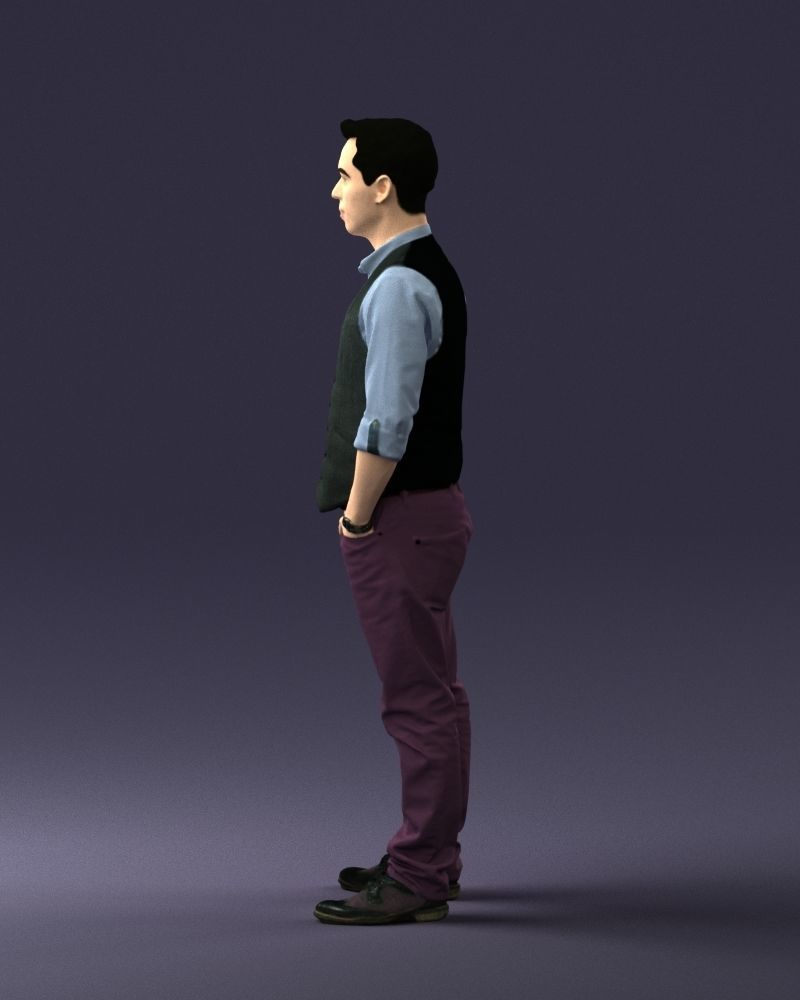 Man in a shirt and vest 0203 3D model_24