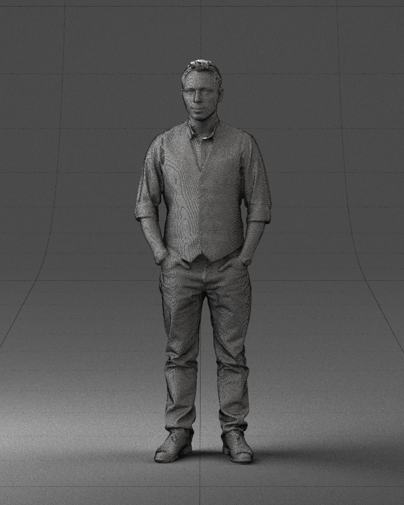Man in a shirt and vest 0203 3D model_38