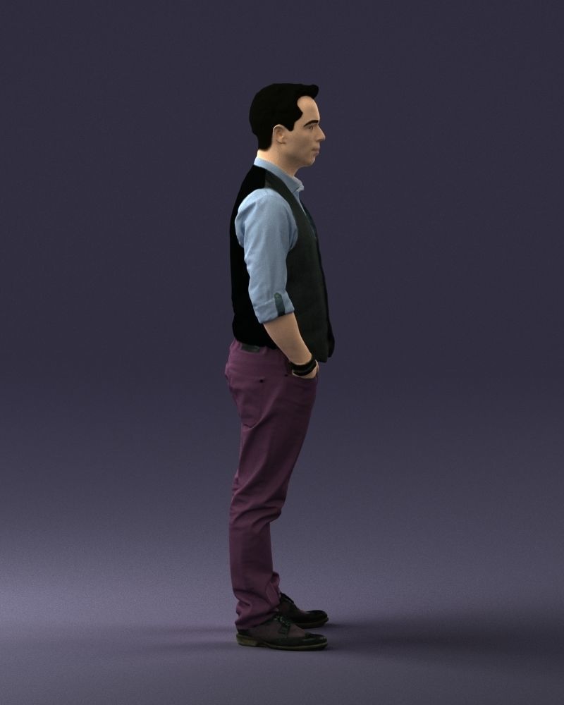 Man in a shirt and vest 0203 3D model_12