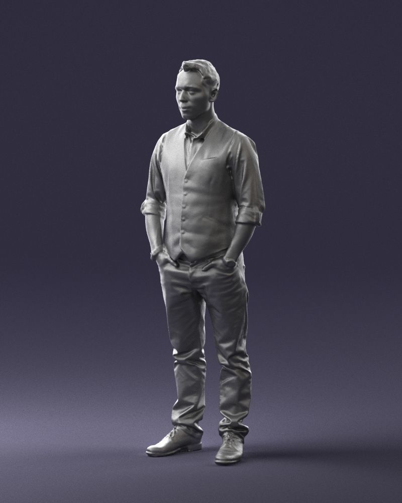 Man in a shirt and vest 0203 3D model_31