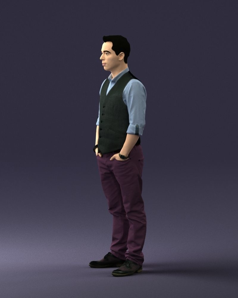 Man in a shirt and vest 0203 3D model_27
