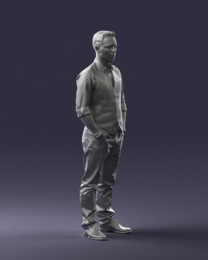 Man in a shirt and vest 0203 3D model_10