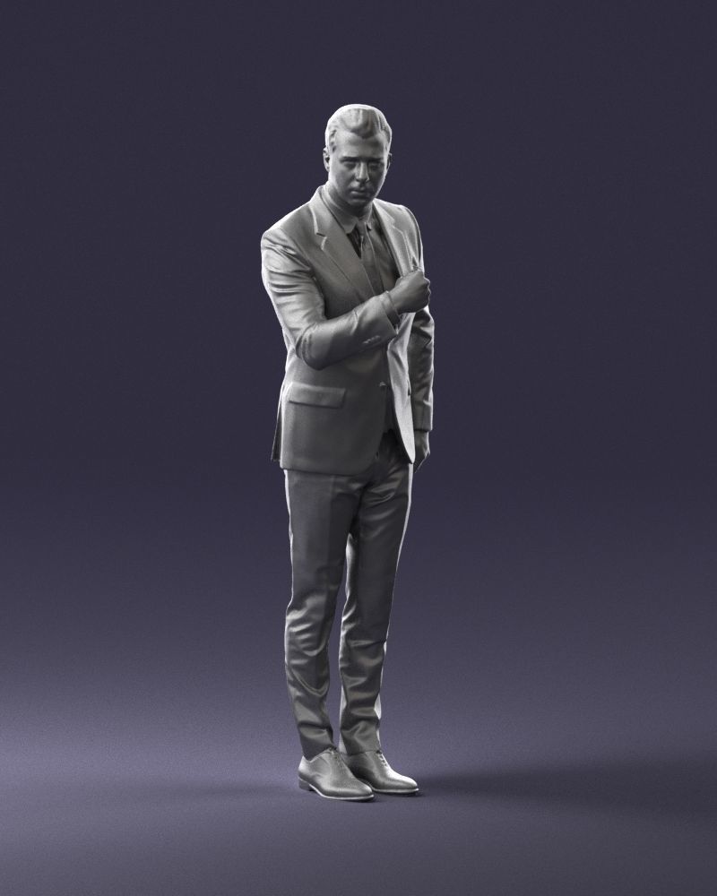 Man in a business suit 0213 3D Print Ready 3D print model_4