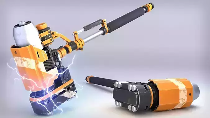 Rocket Hammer Low-poly 3D model