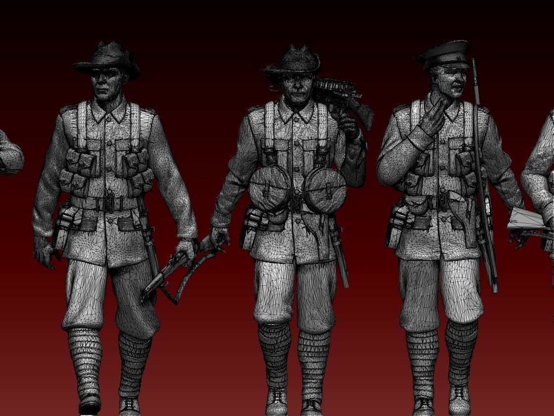 Australia soldiers ww1 3D print model_41