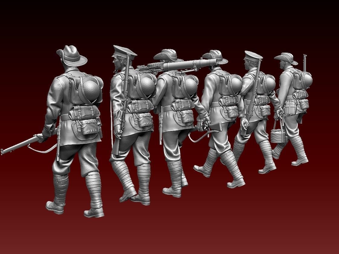 Australia soldiers ww1 3D print model_11