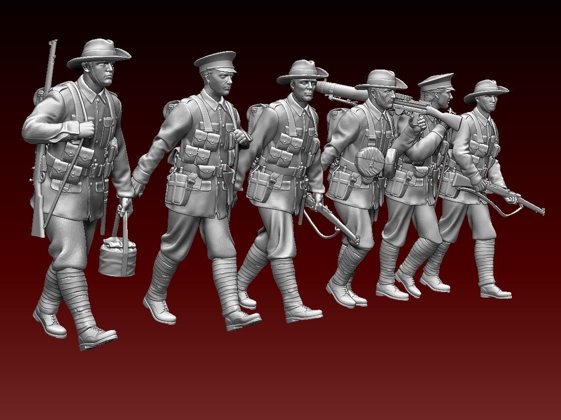 Australia soldiers ww1 3D print model_23