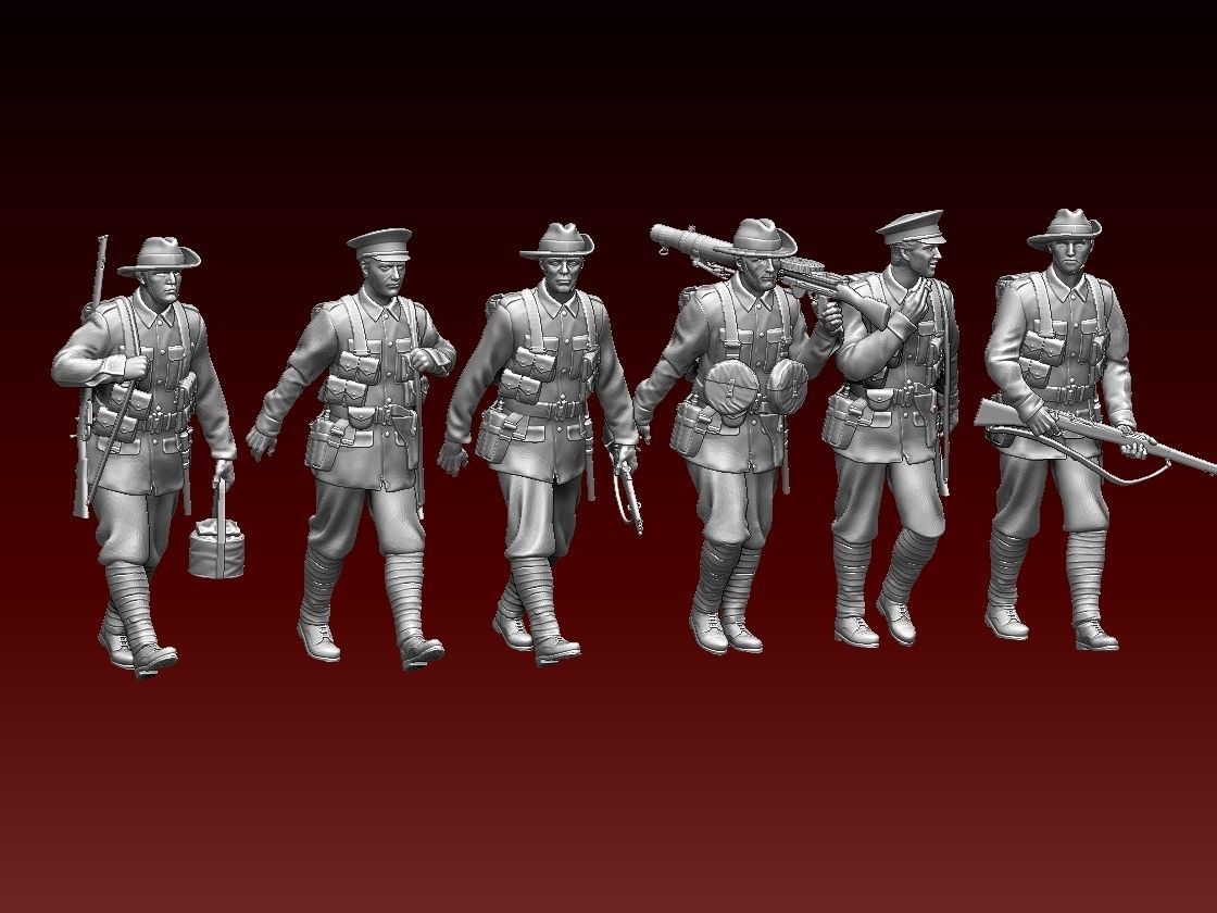 Australia soldiers ww1 3D print model_36