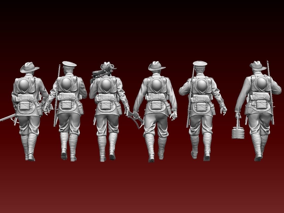 Australia soldiers ww1 3D print model_4