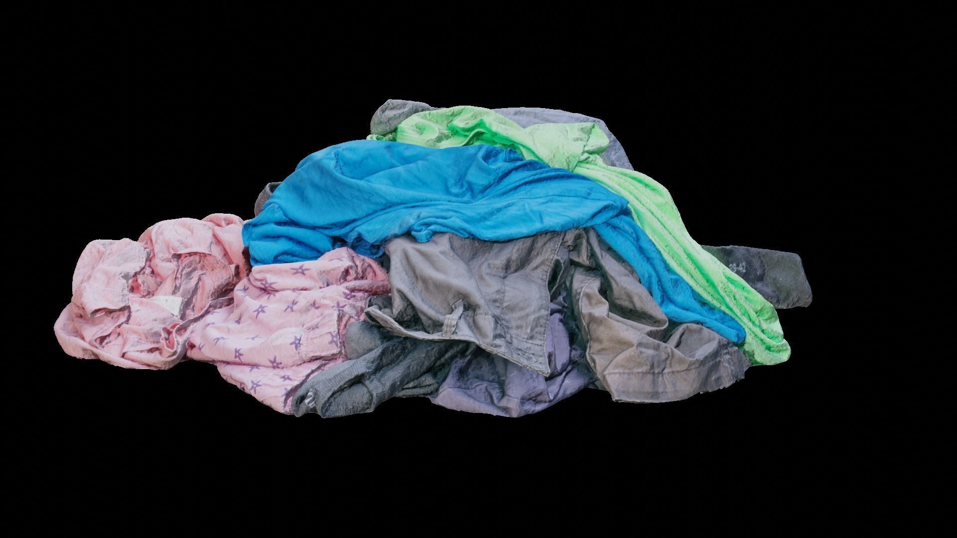 Pile of Clothes on the Ground 3D Scanned Low-poly 3D model_3