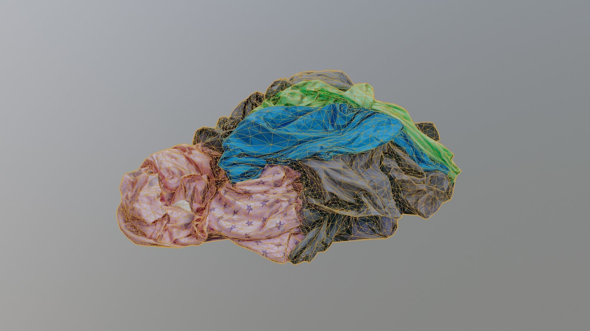 Pile of Clothes on the Ground 3D Scanned Low-poly 3D model_8