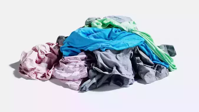 Pile of Clothes on the Ground 3D Scanned Low-poly 3D model