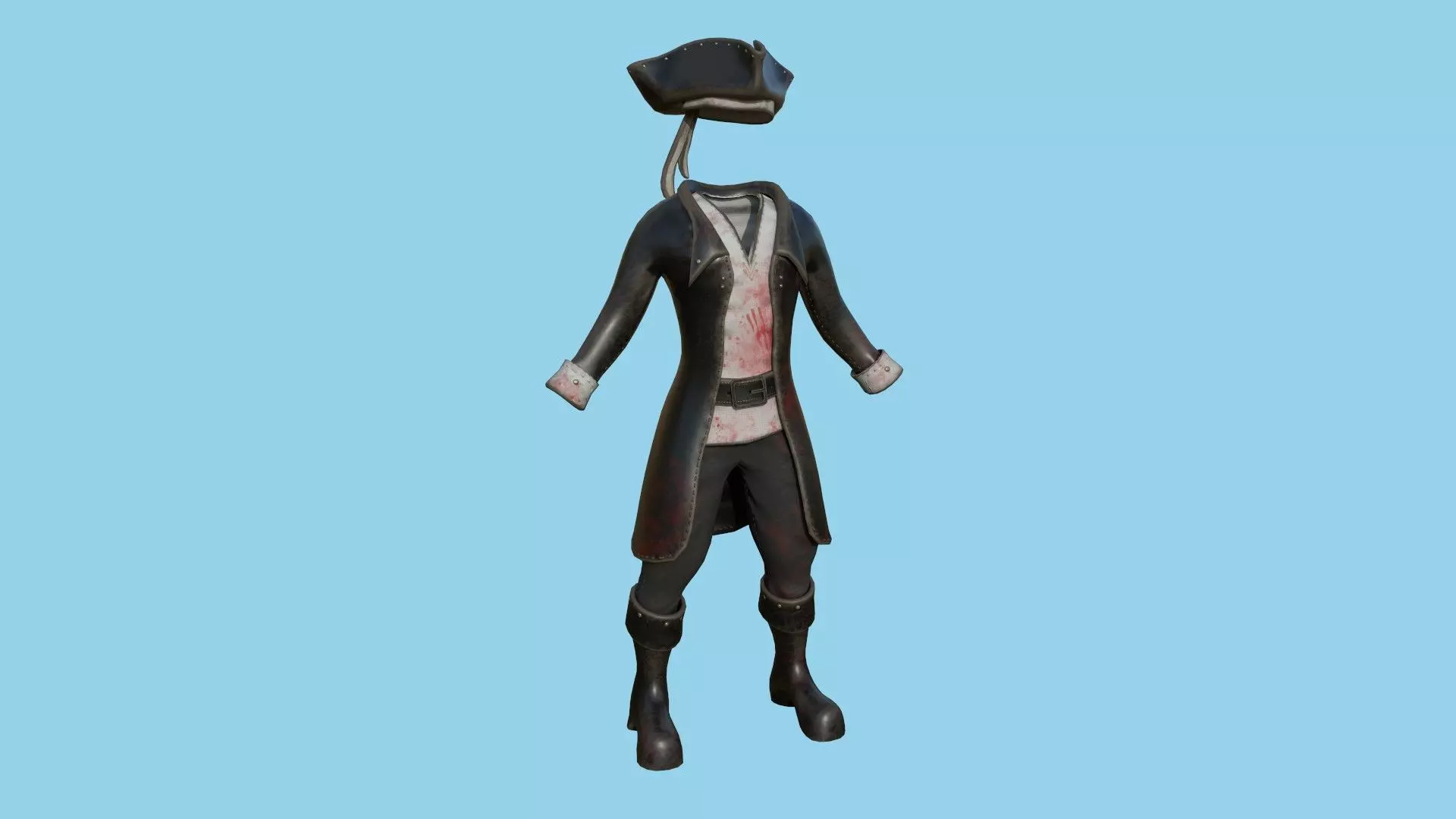 Pirate Costume 05 Blood Assassin - Character Design Fashion Low-poly 3D model
