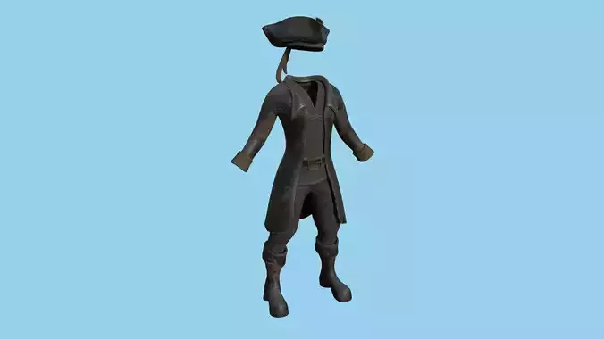 Pirate Costume 06 Dirt Old - Character Design Fashion Low-poly 3D model